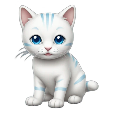 white-cat-with-stripes-blue-eyes-full-body sticker