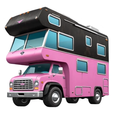 Aerodynamic Streamlined dilapidated hillbilly-Barbie Vader styled motor home rv off-roading rock-climbing 4x4 desert Winnebago party monster truck  sticker