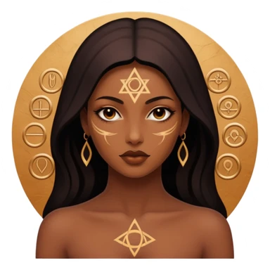 Dark oil traced over woman’s skin forming occult symbols, sensual devotion sticker