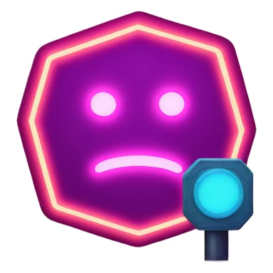 stop sign glowing neon sticker