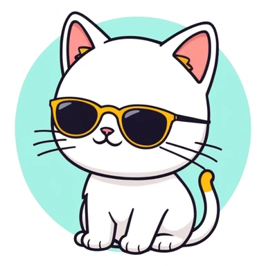 Cat with sunglasses sticker