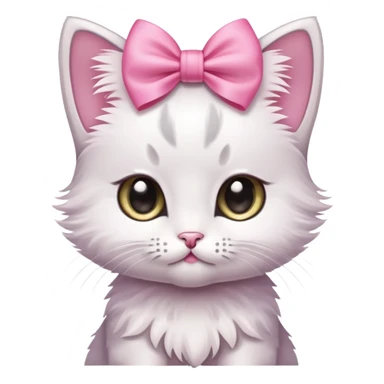 cute kitten with a pink bow sticker
