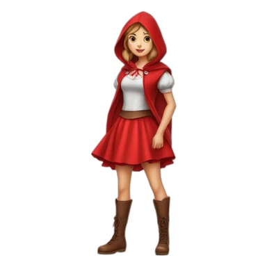 Little Red Riding Hood in small skirt прыгает с парашютом sticker