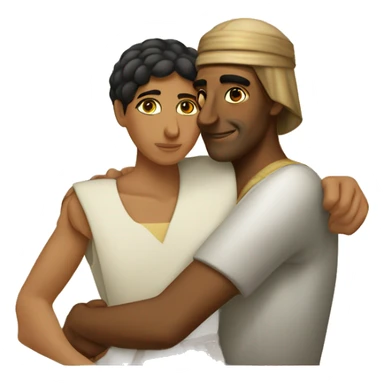 sicilian and egyptian person embracing sticker