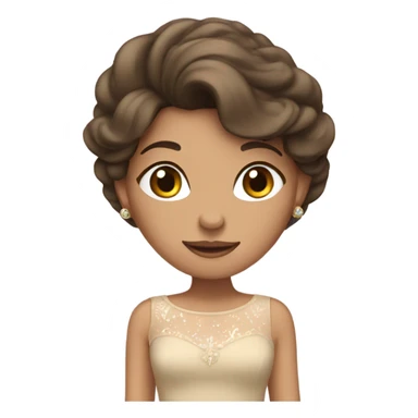 Brunette in a beige princess dress  sticker