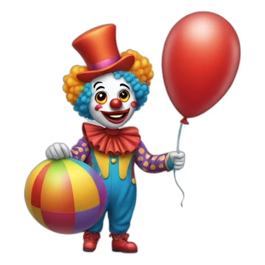 Clown with ballon sticker