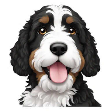 black white f1b bernedoodle slim sticker