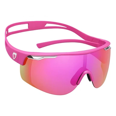 sporty pink shield visor sunglasses, athletic design, one-piece lens sticker