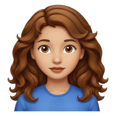 Una mujer morena clara con pelo ondulado color café  sticker