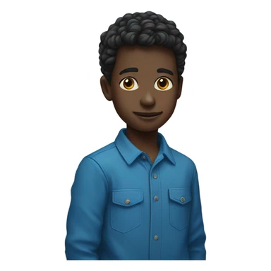 portrait of boy in blue sticker