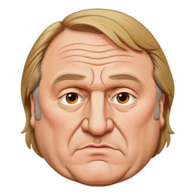 Gerard Depardieu with a big chin sticker