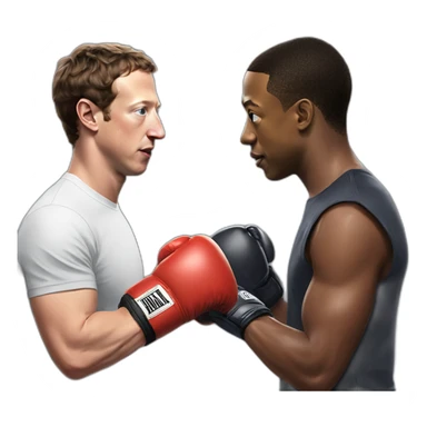 Mark Zuckerberg boxing with Elon Musk sticker