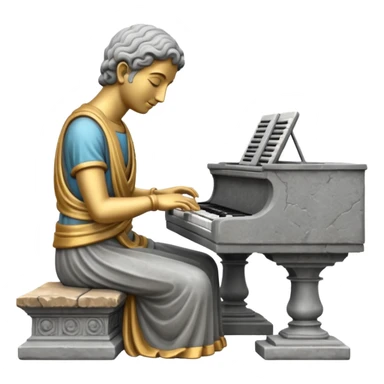 statue playing keyboard sticker