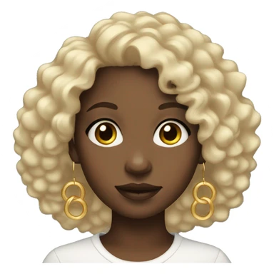 black girl with curly hair and gold hoop earrings  sticker