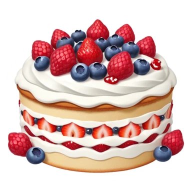 whipped cream cake topped with strawberries raspberries blueberries assorted berries sticker