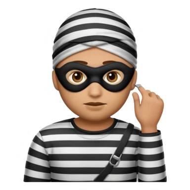 A theif robber emoji,Stripped shirt.eye mask. sticker