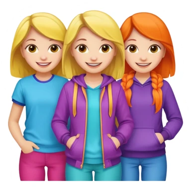group of cute teenage girls sticker