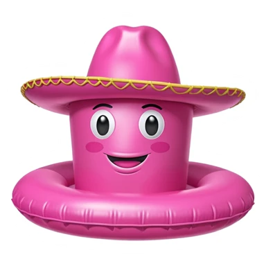 jeff koons pink spam sombrero inflatable sculpture  sticker