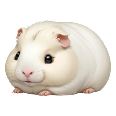 Meme-Worthy Cute Sleeping White Guinea Pig Portrait Emoji, Head resting peacefully with a contented smile, showcasing a delightfully chubby build and a luxuriously soft pure white coat, eyes shut in a serene, cozy nap, Simplified yet hilariously adorable features, highly detailed, glowing with a soft, drowsy light, high shine, relaxed and utterly lovable, stylized with an air of playful laziness, bright and heartwarming, soft glowing outline, capturing the essence of a comically sleepy guinea pig, so meme-worthy it feels like it could instantly become the next viral sensation of adorable slumber! sticker