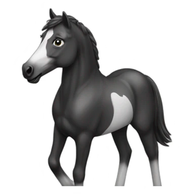 Horse black and white sticker