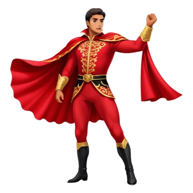 ​Cinematic Spanish Matador Holding a Red Cape, rendered with dynamic motion blur and vivid, high-contrast lighting, sticker