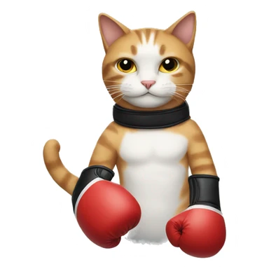 Cat with boxing gloves sticker