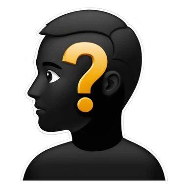silhouette of a man with a question mark sticker