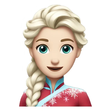 Elsa with Santa outfit sticker