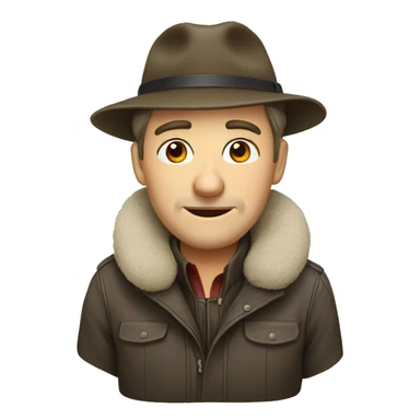 Russian man in a hat with earflaps sticker