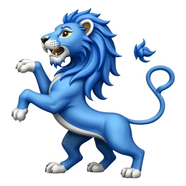 Lion rampant emoji like chelsea football team with blue and white without crest just lion rampant sticker