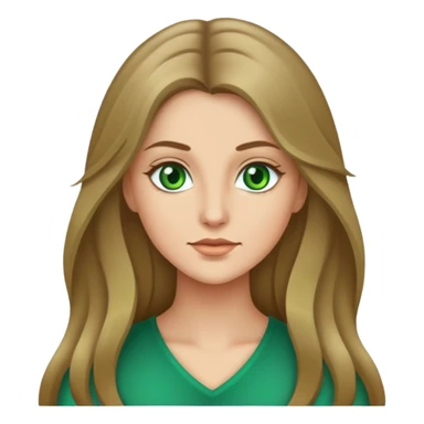 Mujer de piel clara y pelo rubio oscuro, ojos verdes y pelo largo sticker