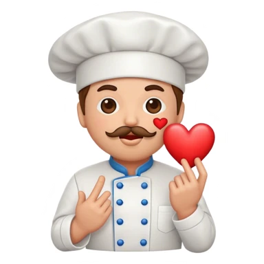 Chef emoji with kiss heart sticker