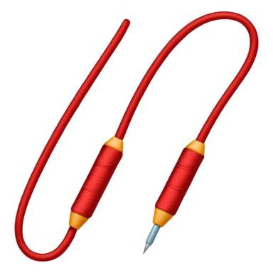 Create a long thin straight red thread sticker