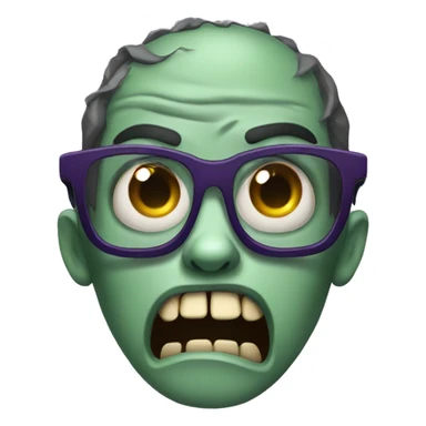 scared zombie with glasses sticker