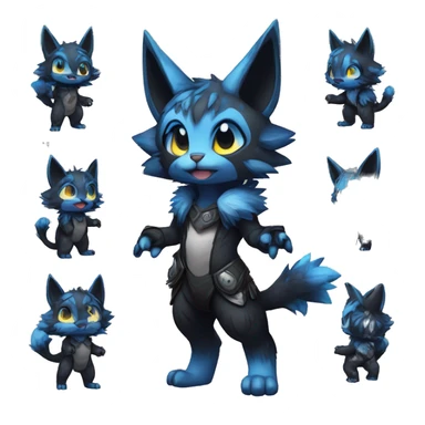 Anthro-Edgy-Cool-Dark-Contrast-Colors-Fantasy-Fur-Sona-Chibi-Shiny-Fakémon-Hybrid full body sticker