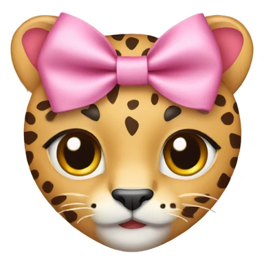 Pink heart with cheetah bow sticker