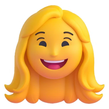 3D smiley emoji, girl style, long hair, smiling face, with the name 'Andrea' below in a cool, youthful, elegant font sticker