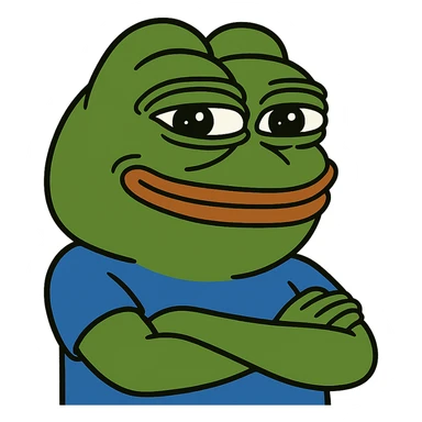 pepe the frog with a proud expression sticker