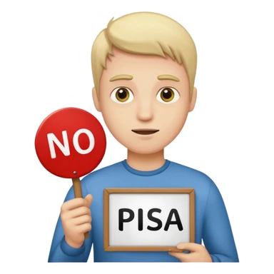 Guy with a sign that says no pissa sticker