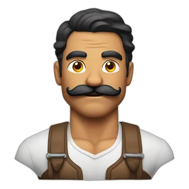 Muscles mustache expressive Cuban man sticker