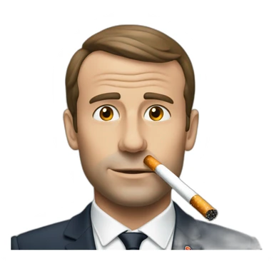 Macron fumé une cigarette sticker
