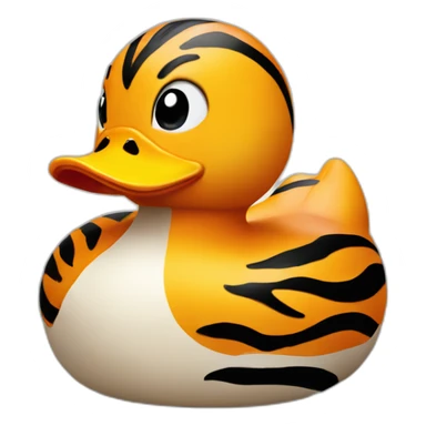rubber duck with tiger stripes sticker