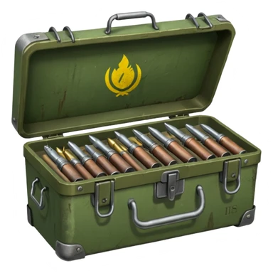 generate a very realistic weapon supply box sticker