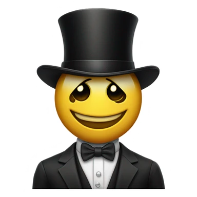 one-eyed character in bowtie with a triangle body, ad tal top hat sticker
