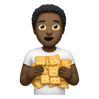 big person eating crackers  sticker