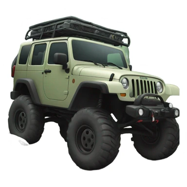 4 door Jeep in forest  sticker