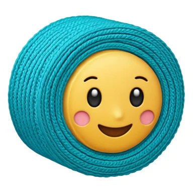 emoji de rolo de crochê na cor ciano sticker