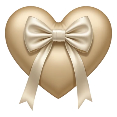 Heart beige white bow  sticker