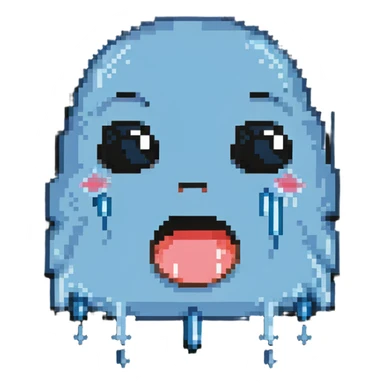 silly sad crying emoji with over-the-top tears sticker