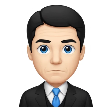 Shemp Howard from the Three Stooges with blue eyes, black hair, black suit sticker